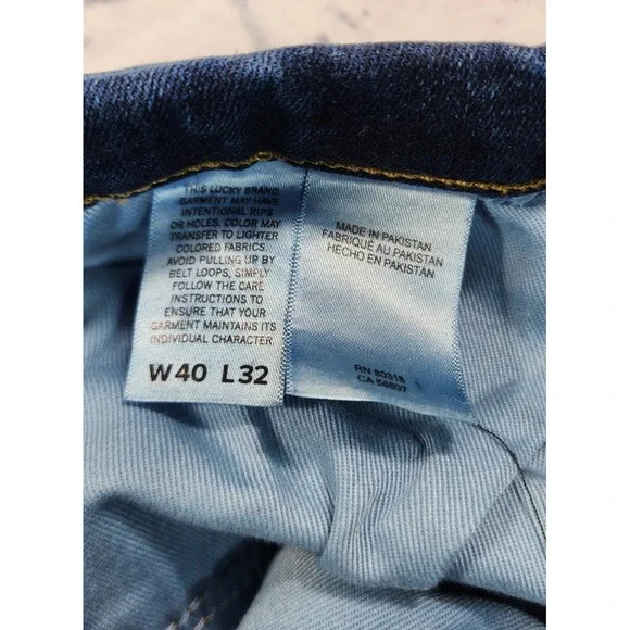 Lucky Brand MENS SIZE 40X30 Jeans Dark Blue 410 Athletic Straight Denim Stretch - Picture 9 of 15